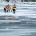 Leading Arthur off the ice